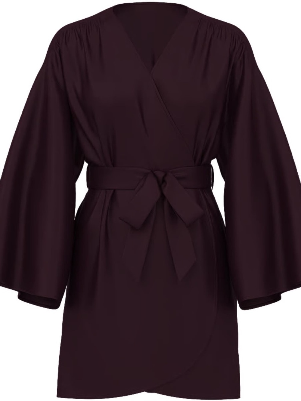 NWT Victoria’s Secret Robe Silky Satin Purple Short Relaxed Fit Tie Waist